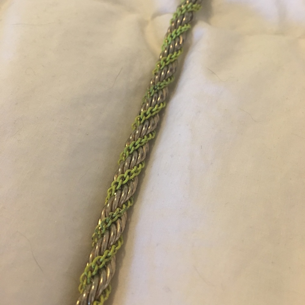Forever 21 Gold and Lime Green Chain Necklace - Picture 2 of 2